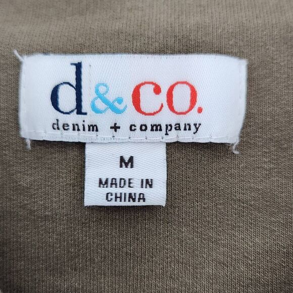 D&Co. Olive Green Jacket Green Stretch Knit Jacket Size Medium - Picture 6 of 7